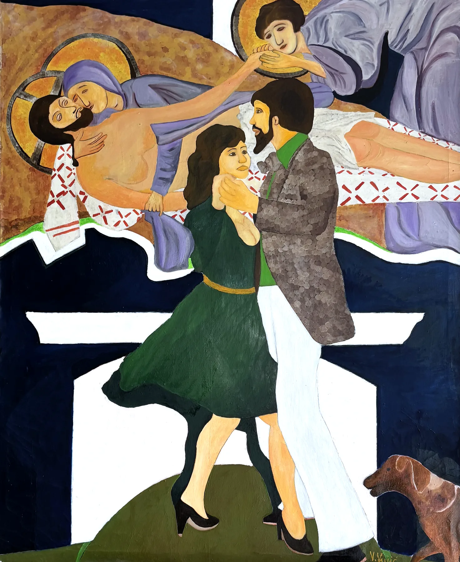 Vesko Vujić — half-figure, weighted contour, oil, Early Years, Work 16