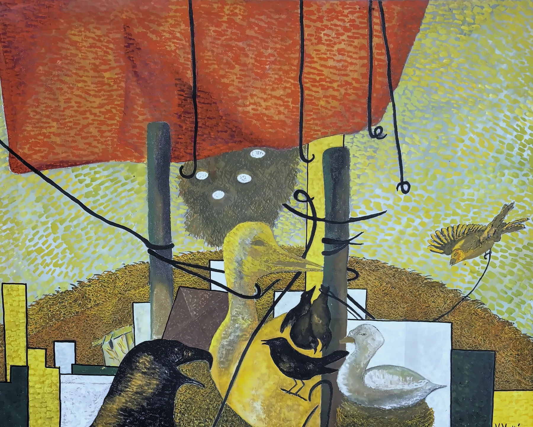 Vesko Vujić — figurative study, meditative stillness, oil, Early Years, Work 23