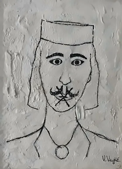 Vesko Vujić — minimal silhouette, white surround, Recent Works, Work 27