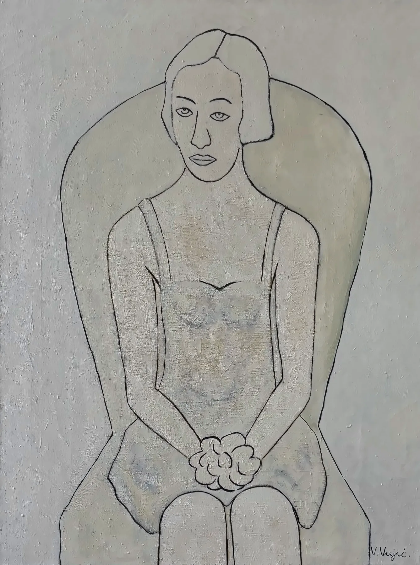 Vesko Vujić — seated form, psychological depth, line work, Recent Works, Work 31
