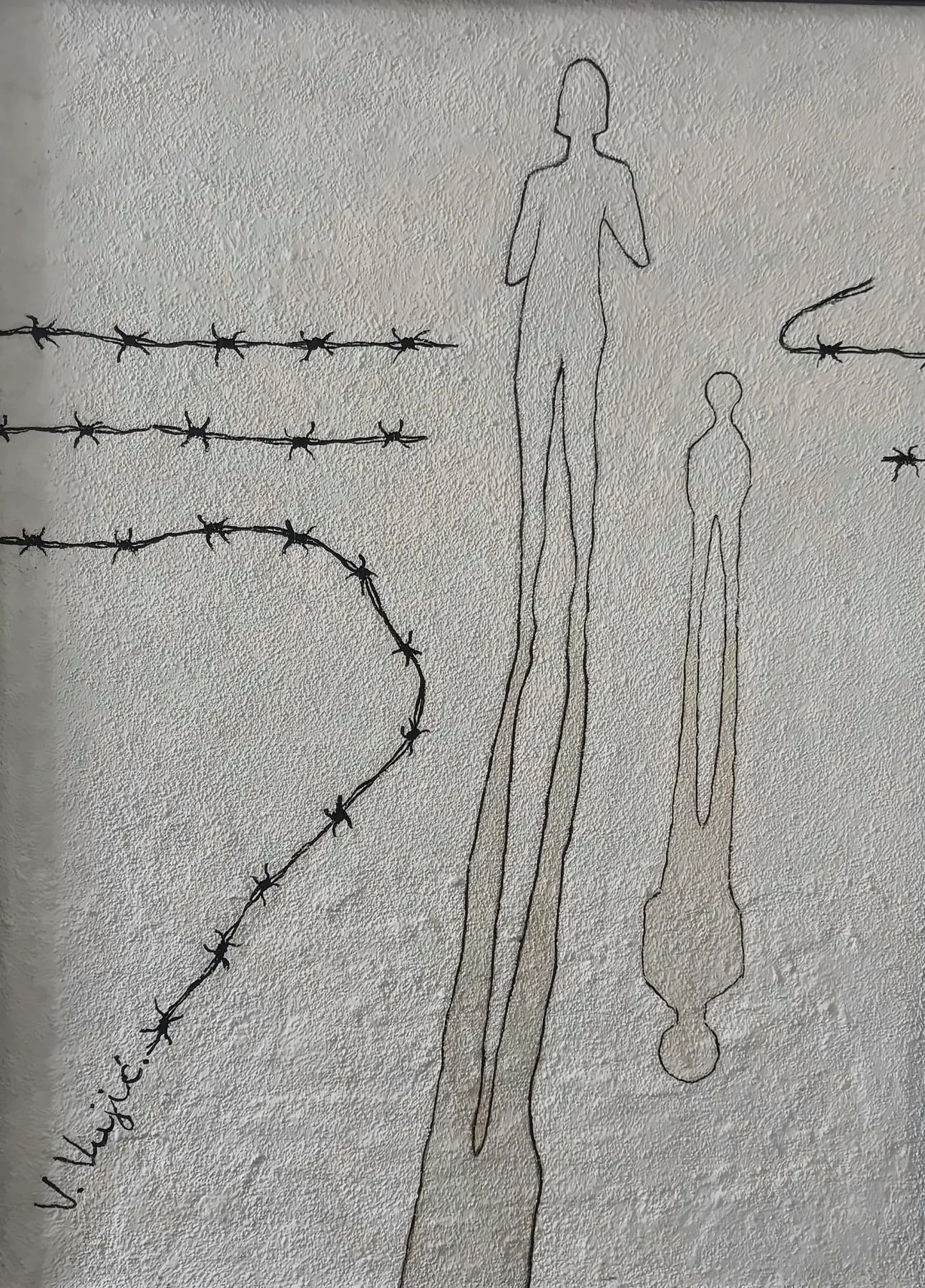 Vesko Vujić — standing form, decisive contour, hardboard, Recent Works, Work 37