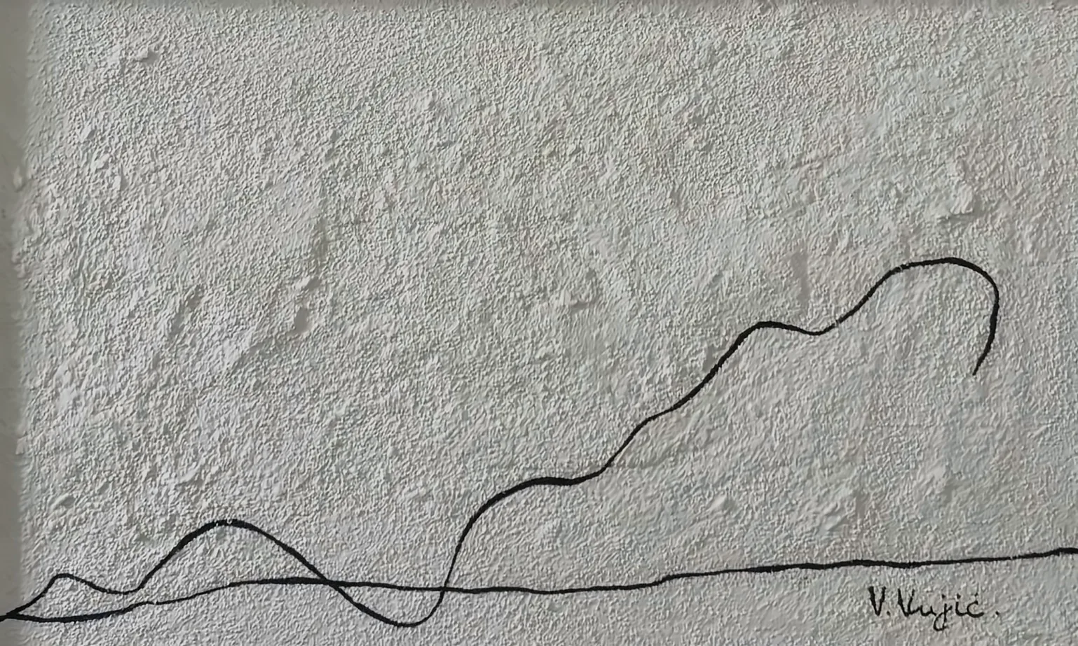 Vesko Vujić — figure study, minimal ground, expressive mark, Recent Works, Work 38