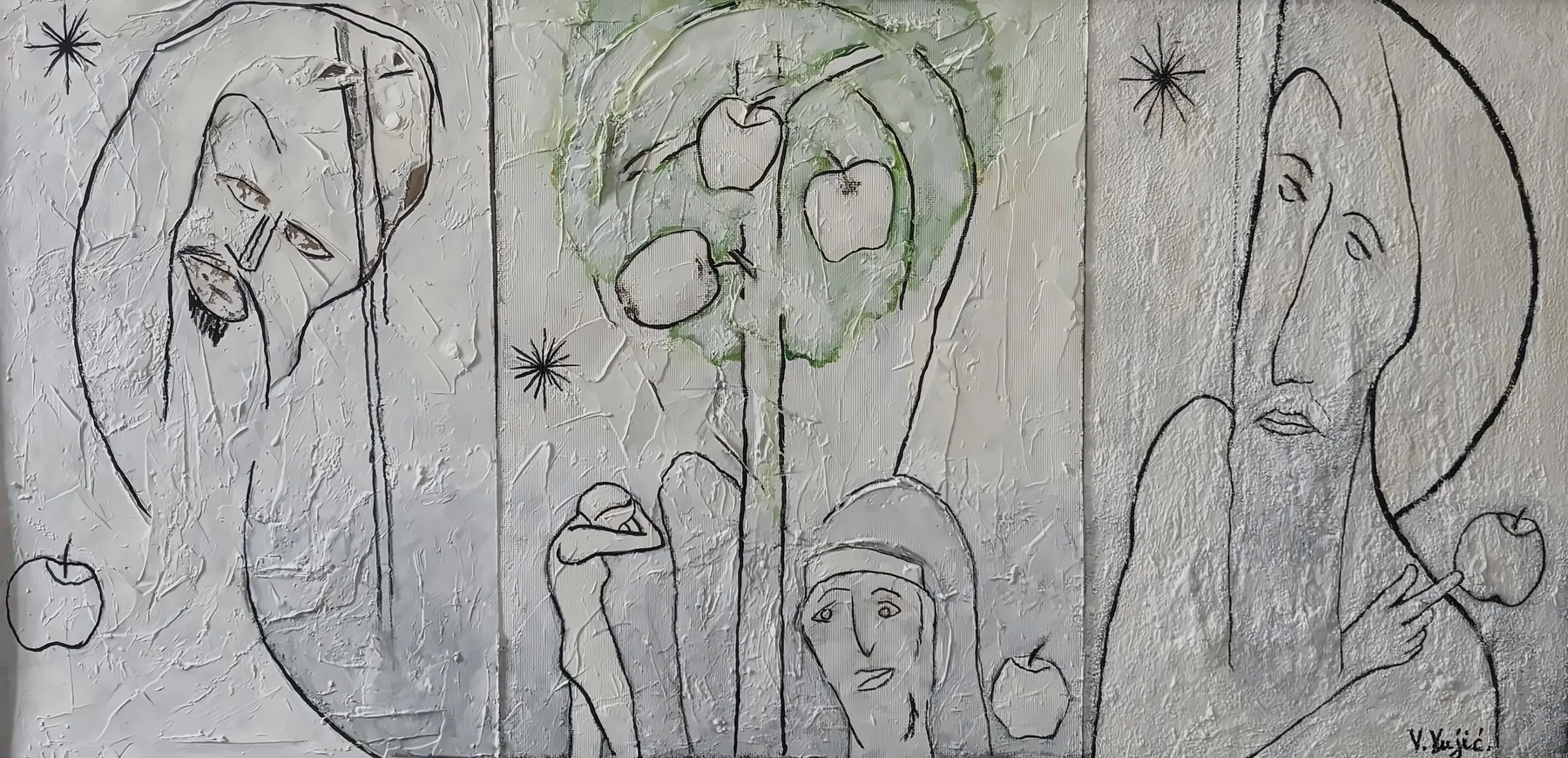 Vesko Vujić — contemplative form, spare composition, white field, Recent Works, Work 46