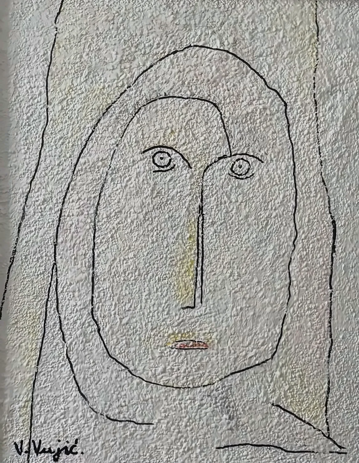 Vesko Vujić — standing form, inner unrest, acrylic, Recent Works, Work 51