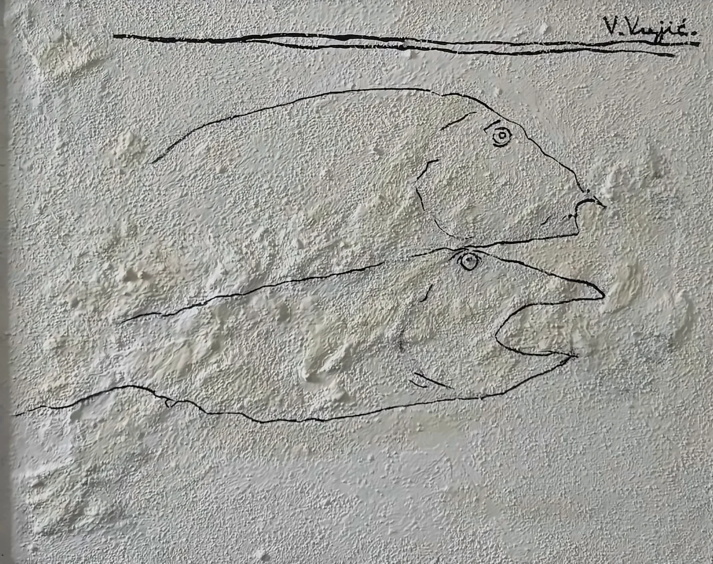 Vesko Vujić — portrait study, minimal mark, white ground, Recent Works, Work 52