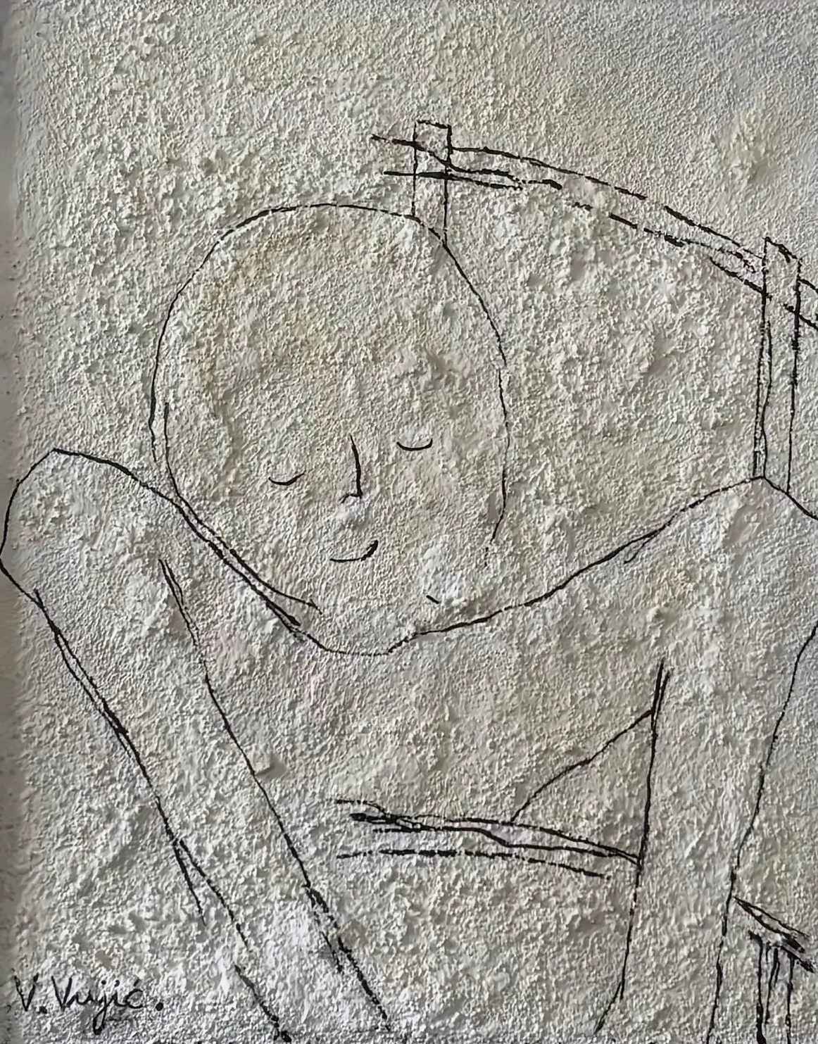 Vesko Vujić — reduced form, expressive contour, acrylic, Recent Works, Work 55