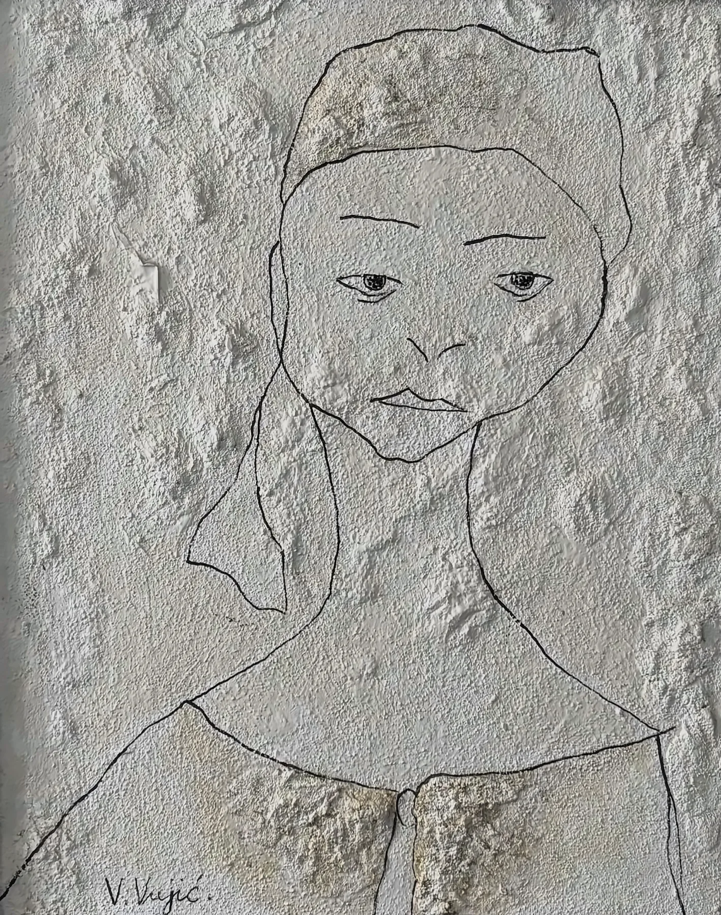 Vesko Vujić — minimal portrait, decisive mark, white ground, Recent Works, Work 60