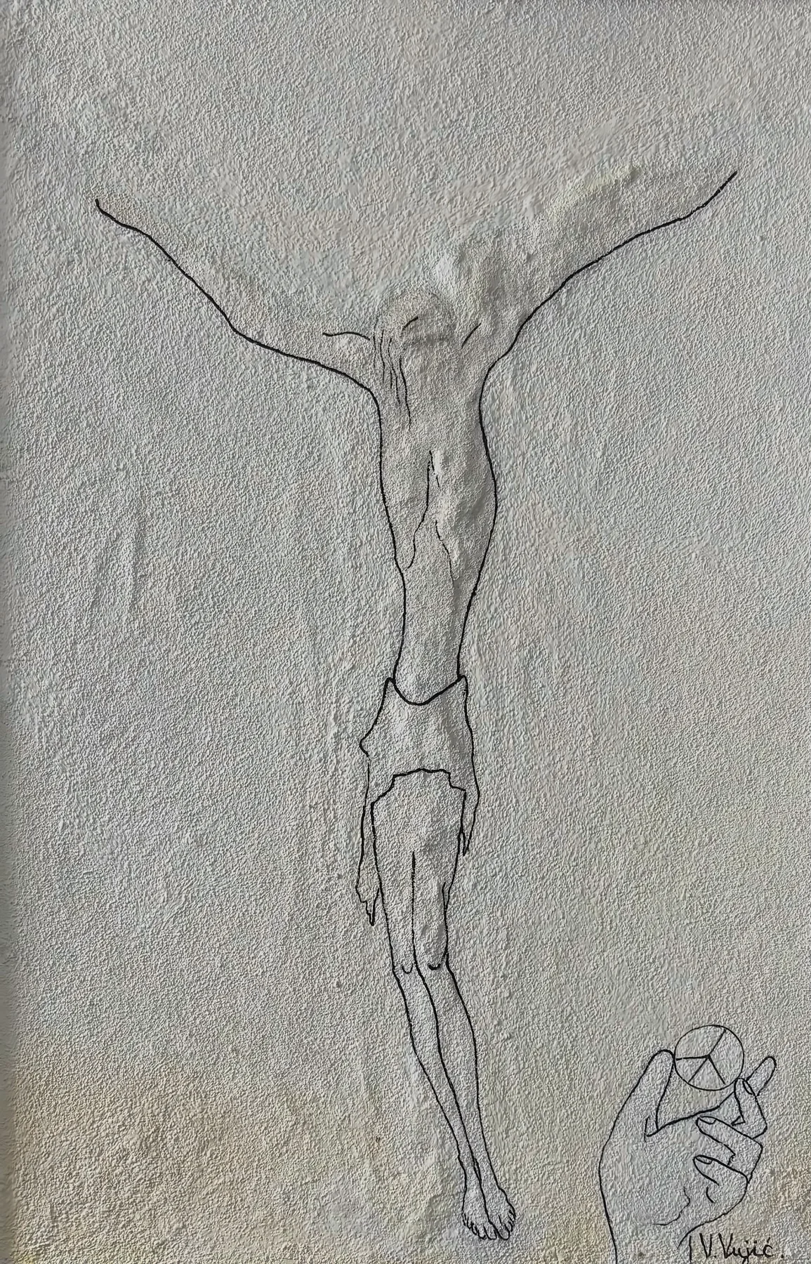 Vesko Vujić — figure, psychological presence, white field, Recent Works, Work 68
