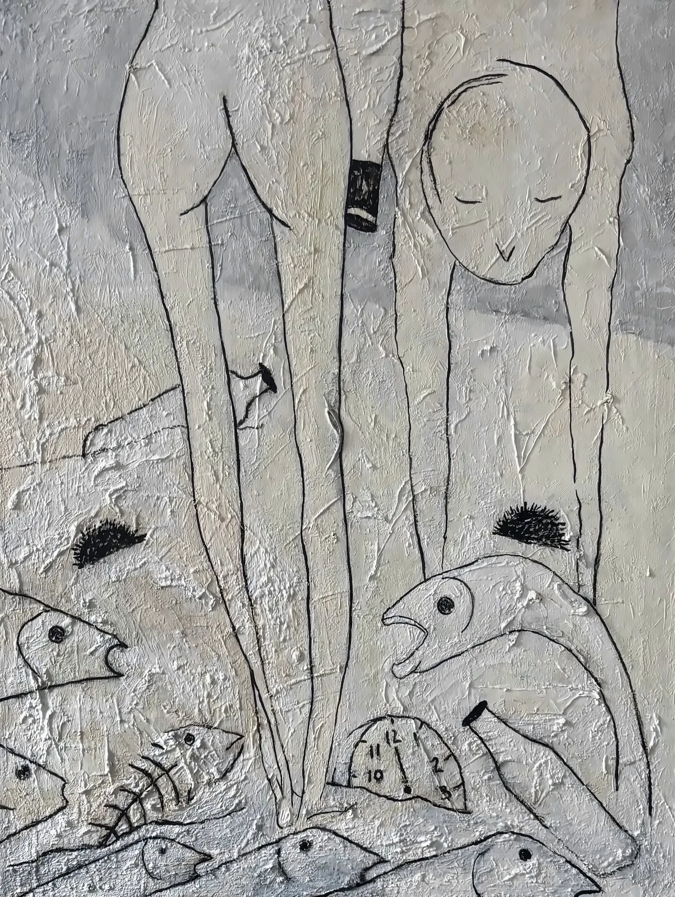 Vesko Vujić — figure emerging from silence, black mark, Recent Works, Work 72