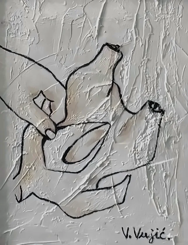 Vesko Vujić — reduced portrait, stark negative space, Recent Works, Work 78