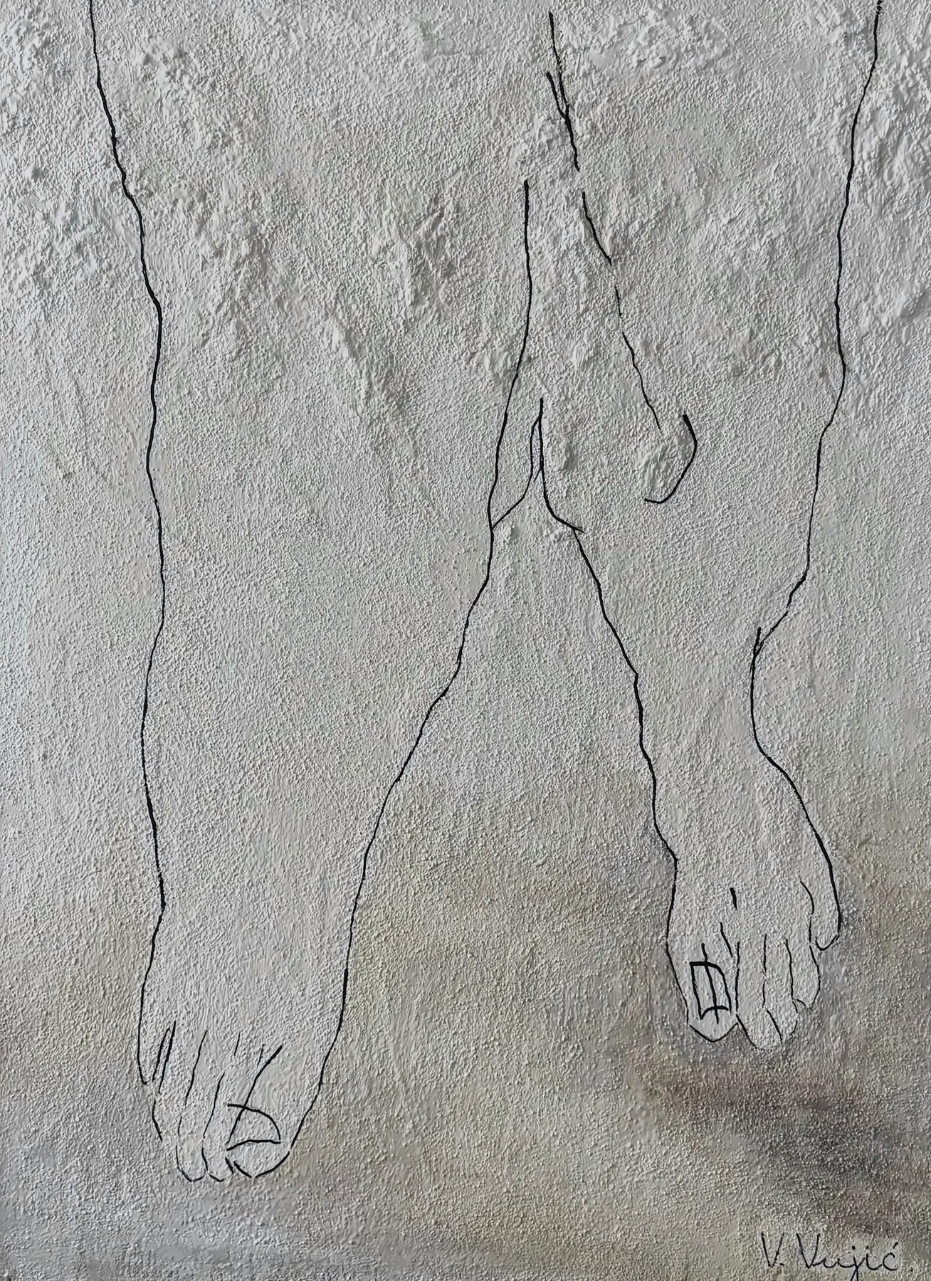 Vesko Vujić — solitary standing form, white field, Recent Works, Work 93