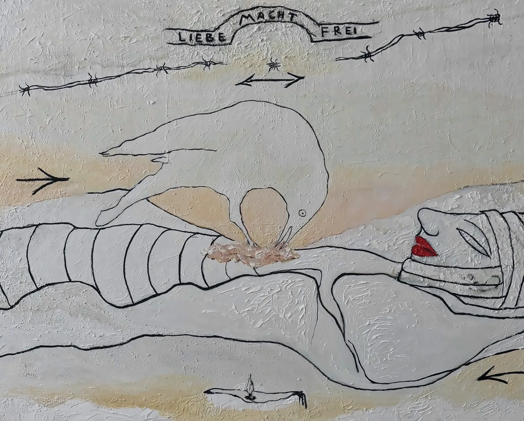 Vesko Vujić — figure emerging from whiteness, Recent Works, Work 95